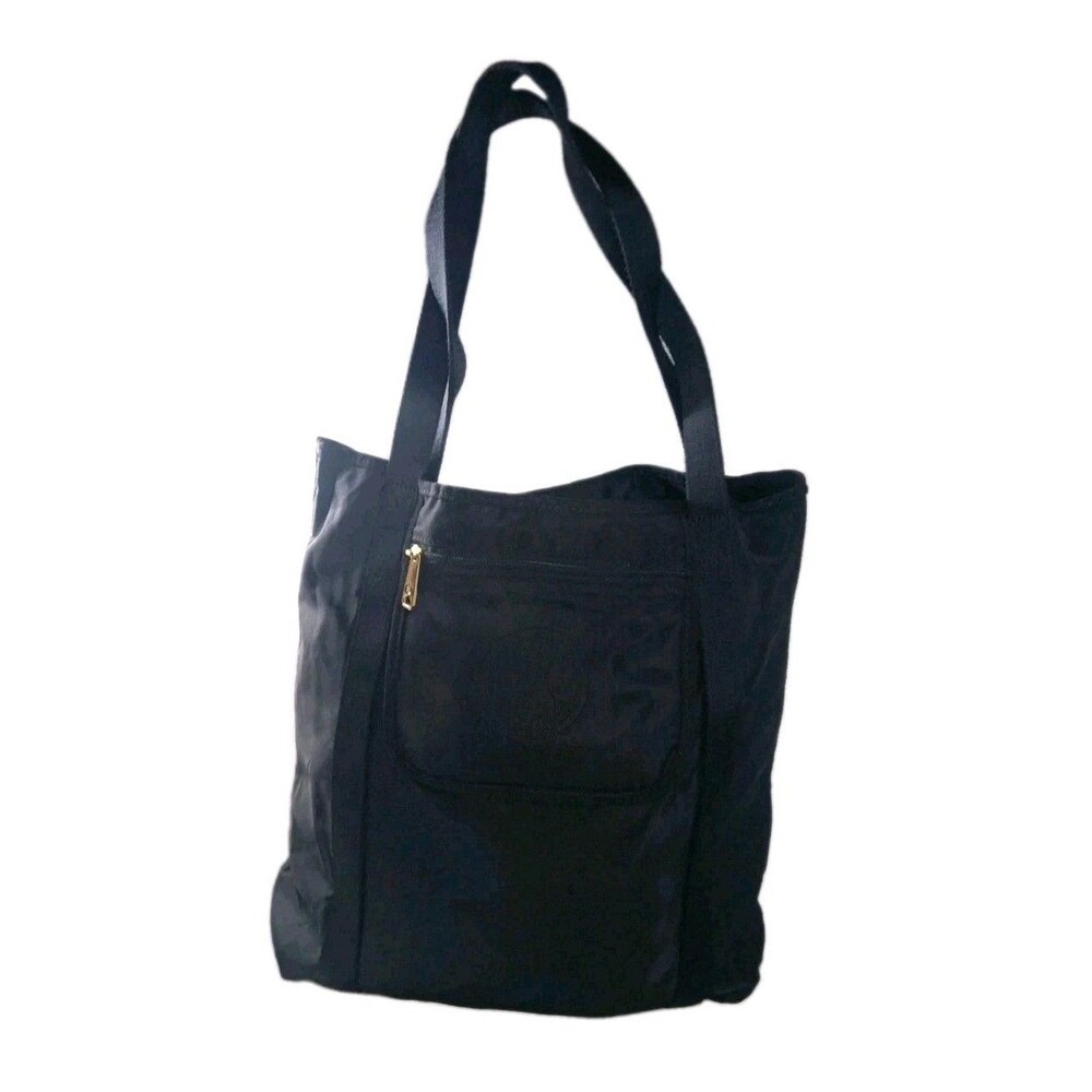Vintage Ralph Lauren Tall Nylon Tote Bag  Carry All Black